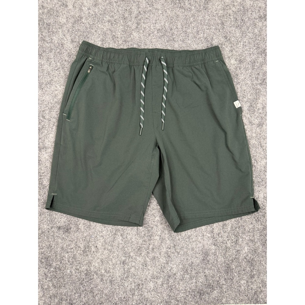 LL Bean Mens Multisport Shorts Green Recycled Polyester Sorona Large 509468